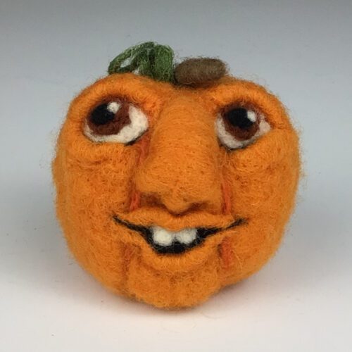 Felted Pumpkin Face