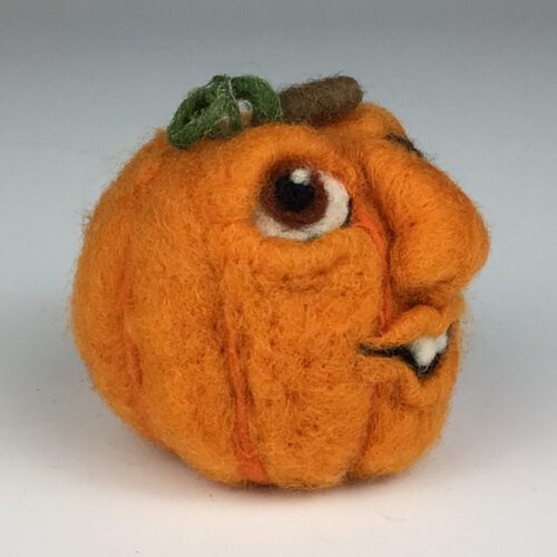Alternative view of Felted Pumpkin Face