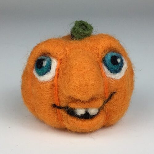 Felted Pumpkin Face