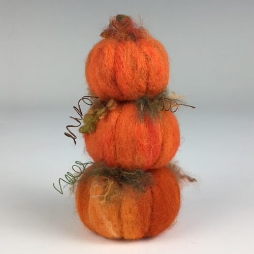 Needle Felted Stack of Pumpkins