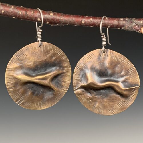 Large Bronze Disc Earrings