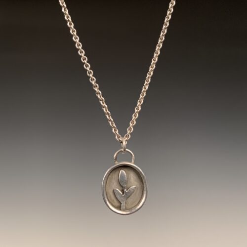 Silver Plant Necklace