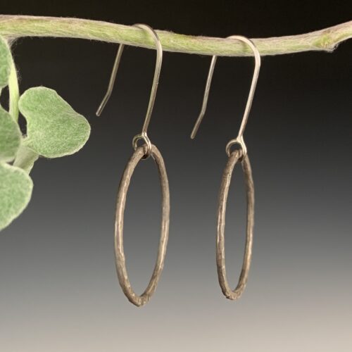 Alternative view of Hammered Oval Hoops