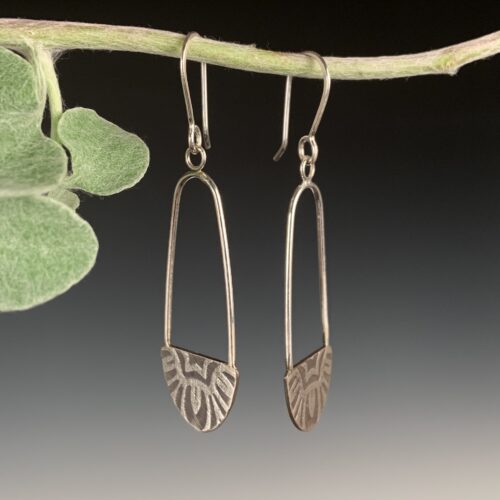 Alternative view of Petite Silver "Relic" Earrings