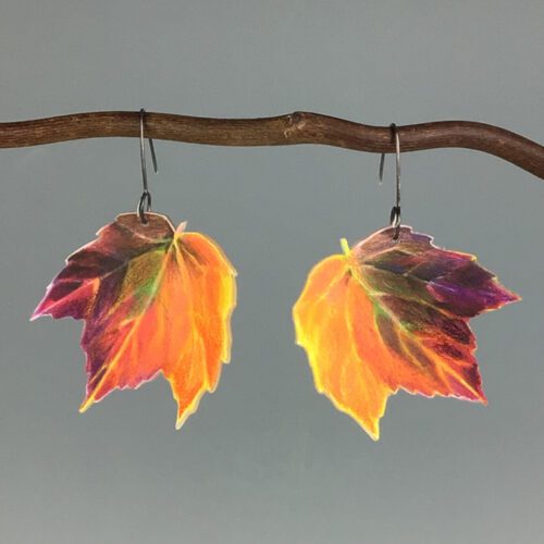 Large Autumn Leaf Earrings