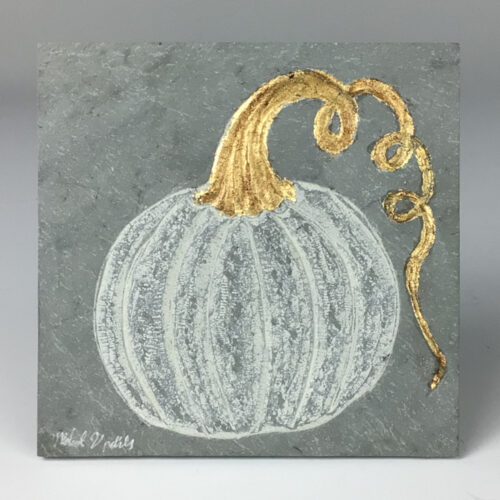 Etched Slate Pumpkin