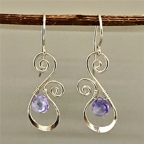 SS Lavender Cubic Zirconia Earrings