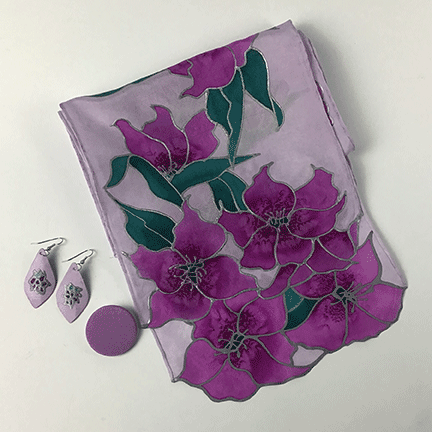 Silk Scarf and Earring Set