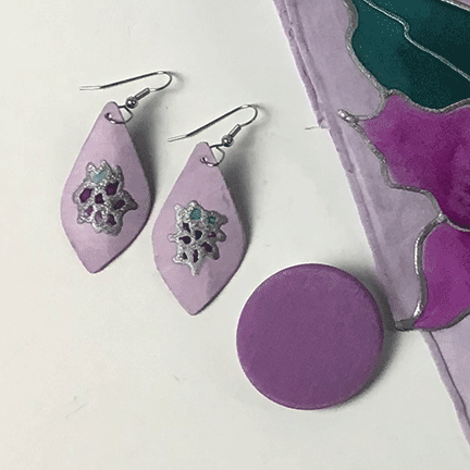 Alternative view of Silk Scarf and Earring Set