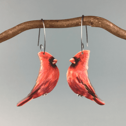 Cardinal Earrings