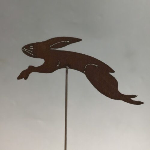 Rusty Running Bunny Garden Marker