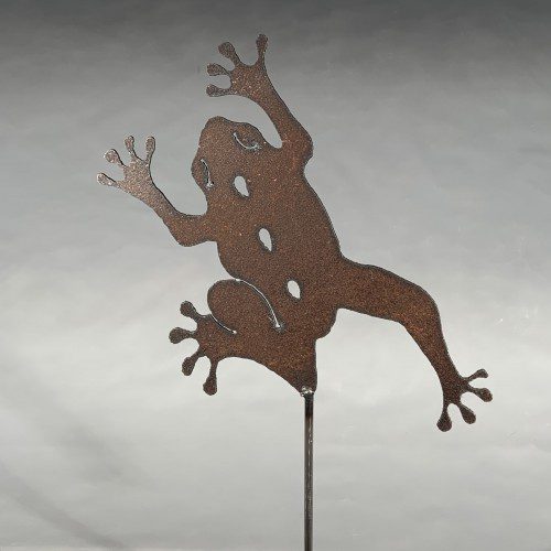 Rusty Frog Garden Marker