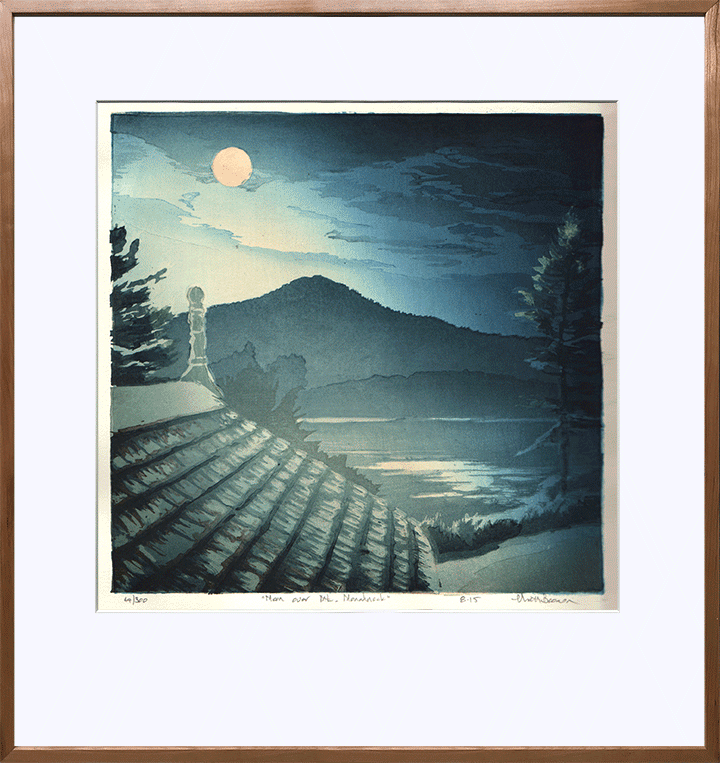 “Moon over Monadnock" Woodblock Print - Image 2