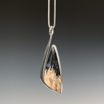 Alternative view of Petrified Palm Wood and Sterling Necklace