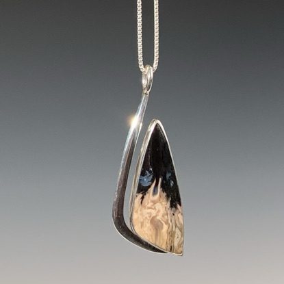 Petrified Palm Wood and Sterling Necklace