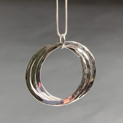 Alternative view of Triple Loop Sterling Pendant