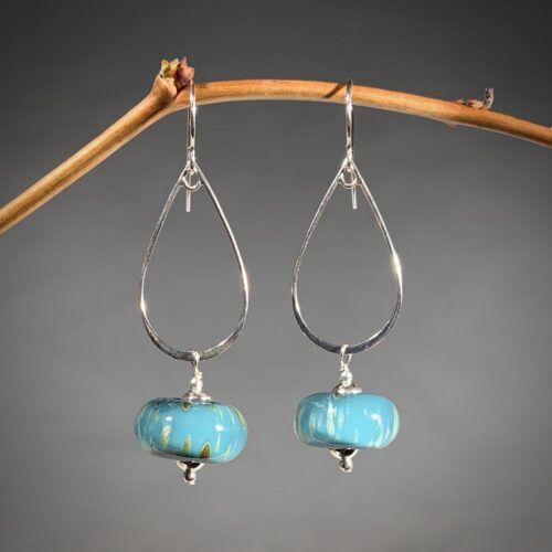Hand Blown Glass Teardrop Earrings