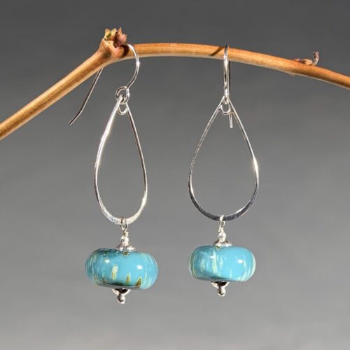 Alternative view of Hand Blown Glass Teardrop Earrings