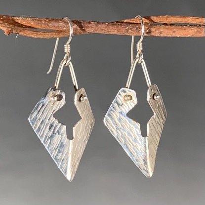 Alternative view of Textured Sterling Earrings