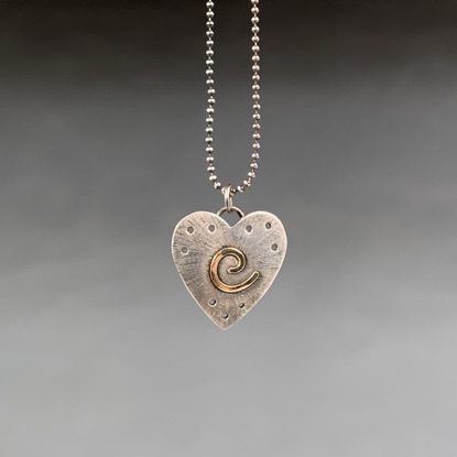 Oxidized Sterling Heart Pendant