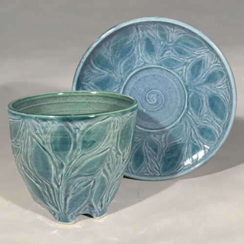 Alternative view of Carved Porcelain Cup & Saucer Set