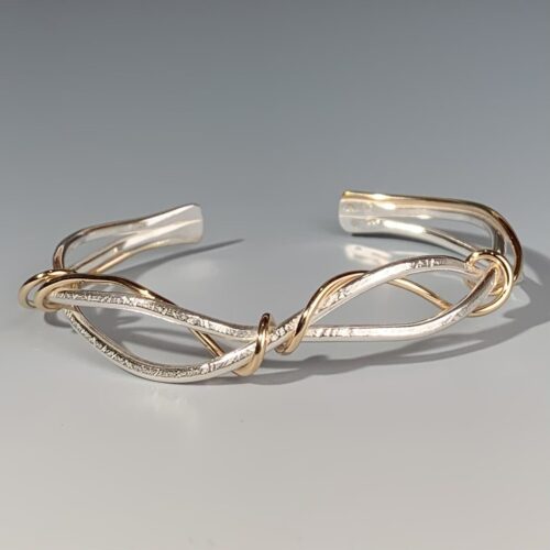 Silver and Gold Swirling Bracelet