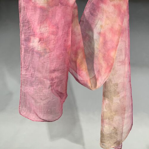 Crepe Silk Scarf printed with Botanicals