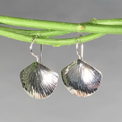 Hammered Sterling Fan Earrings