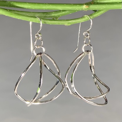 Alternative view of Hammered Wavy Hoop Earrings