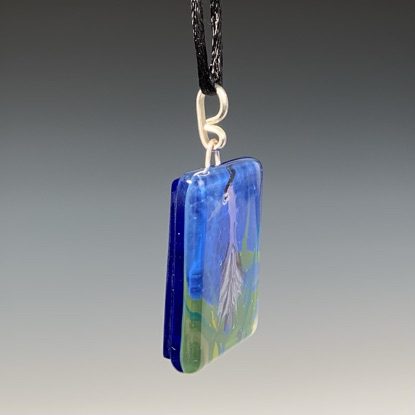 Alternative view of Glass Pendant with Heron Painting
