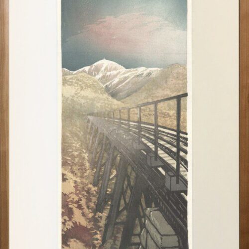 Alternative view of "Frankenstein Trestle" Woodblock Print