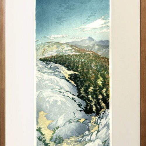 Alternative view of "Mt. Washington from Little Haystack" Woodblock Print