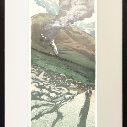 "Cog Railway" Woodblock Print - Image 3