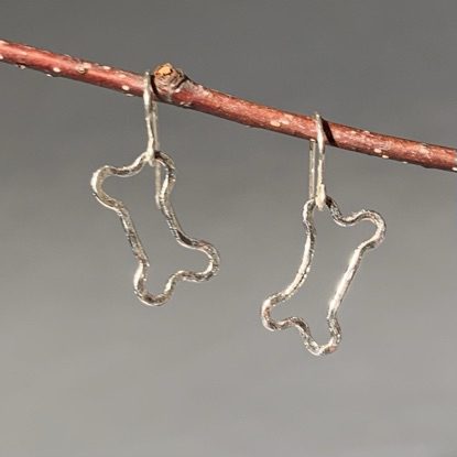 Sterling Dog Bone Earrings