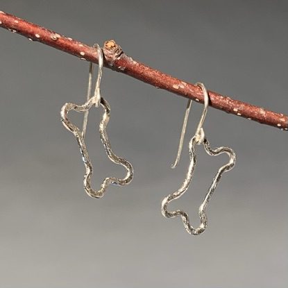 Alternative view of Sterling Dog Bone Earrings
