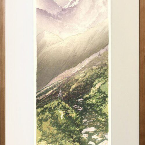 Alternative view of "Above King Ravine" Woodblock Print