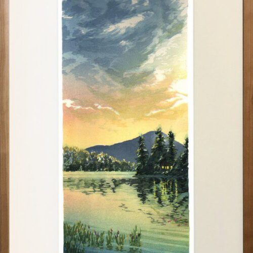 Alternative view of "Kearsarge From Eagle Pond" Woodblock Print