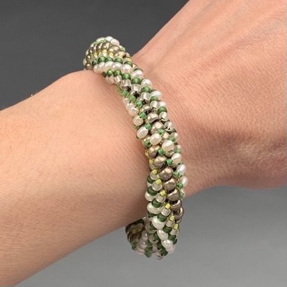 Beaded Twist Bracelet with Pearls