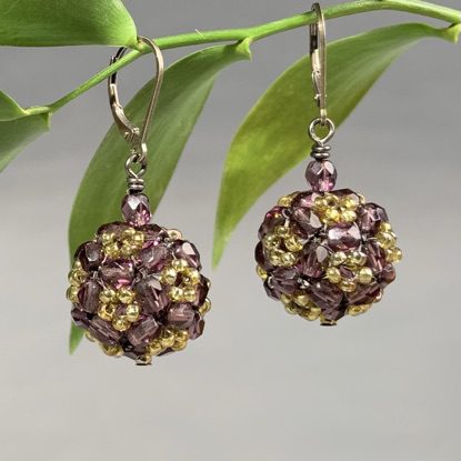 Alternative view of Beaded Plum Blossom Earrings