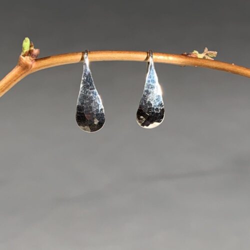Hammered Teardrop Earrings - Image 4
