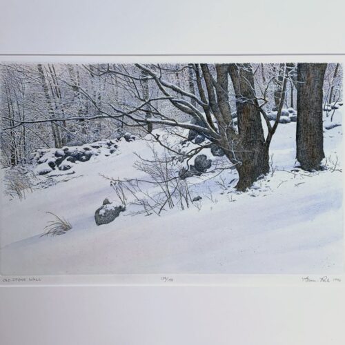 Alternative view of "Old Stone Wall" Etching