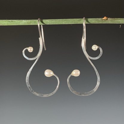 Vine Earrings with Pearls
