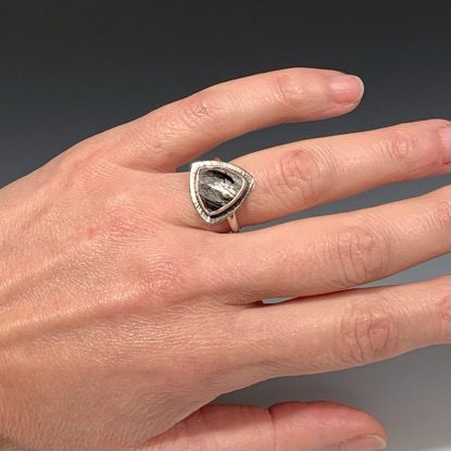 Tourmalinated Quartz Ring