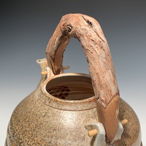 Alternative view of Woodfired Teapot with Short Branch Handle