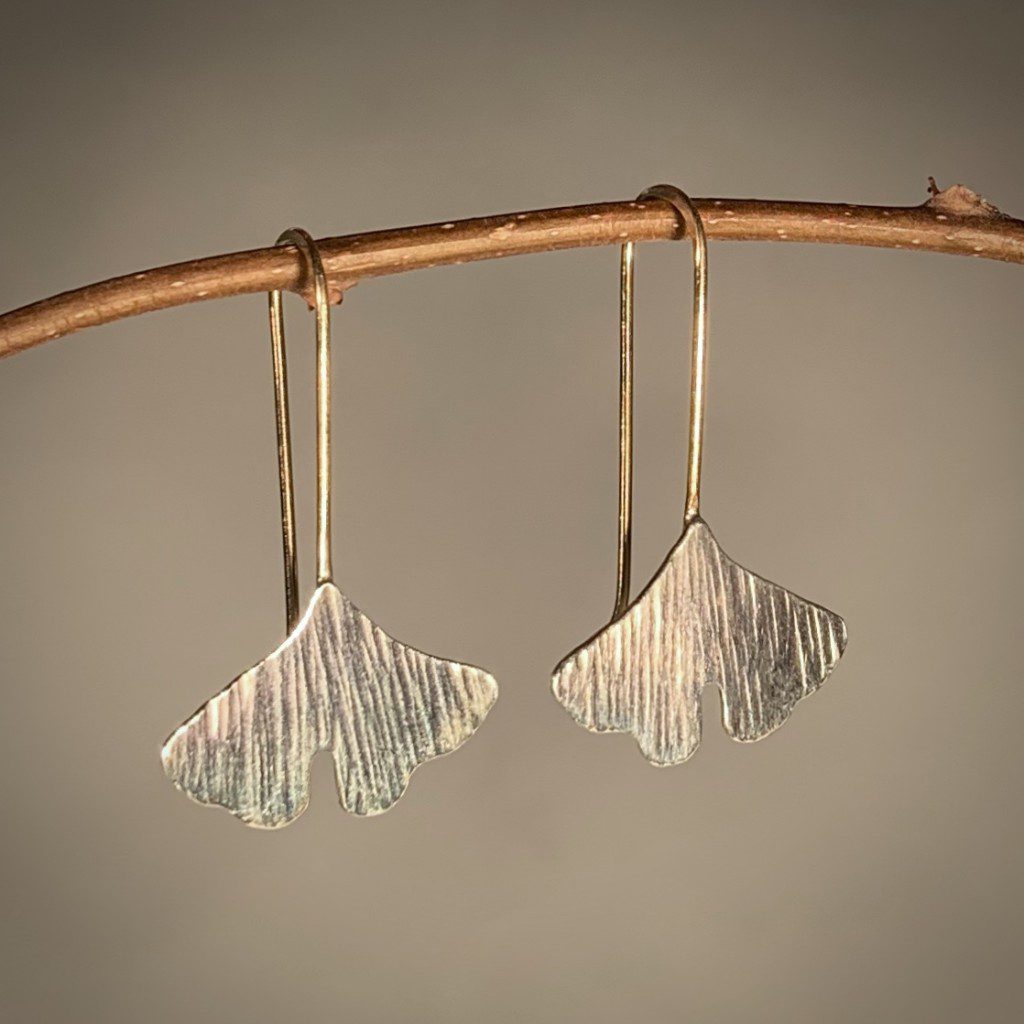 Ginkgo Leaf Earrings - Image 2