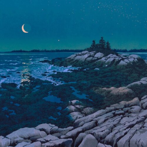 "Crescent Coast" Linocut Print