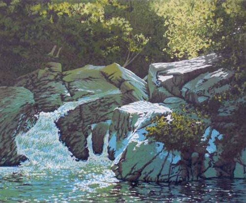 "Summer Falls" Linocut Print