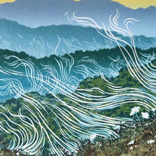 "Blue Mountains" Linocut Print