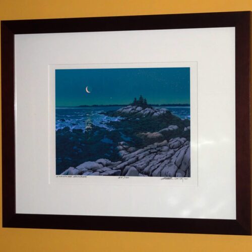 Alternative view of "Crescent Coast" Linocut Print