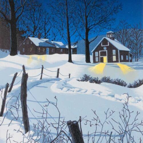 "Midnight Clear" Linocut Print